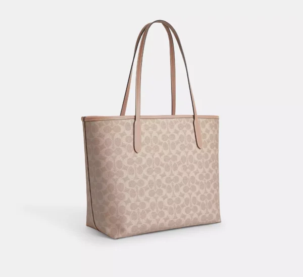 Coach City Tote Bag In Signature Canvas Sand Taupe
