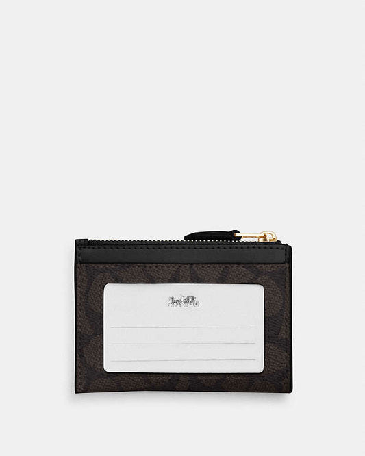 Coach Mini Skinny Id Case In Signature Canvas