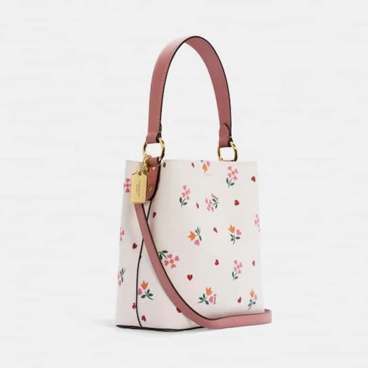 Coach Small Town Bucket Bag With Heart Petal Print