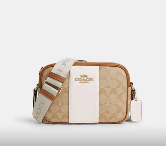 Coach Jamie Camera Bag In Signature Canvas With Stripe B2G1