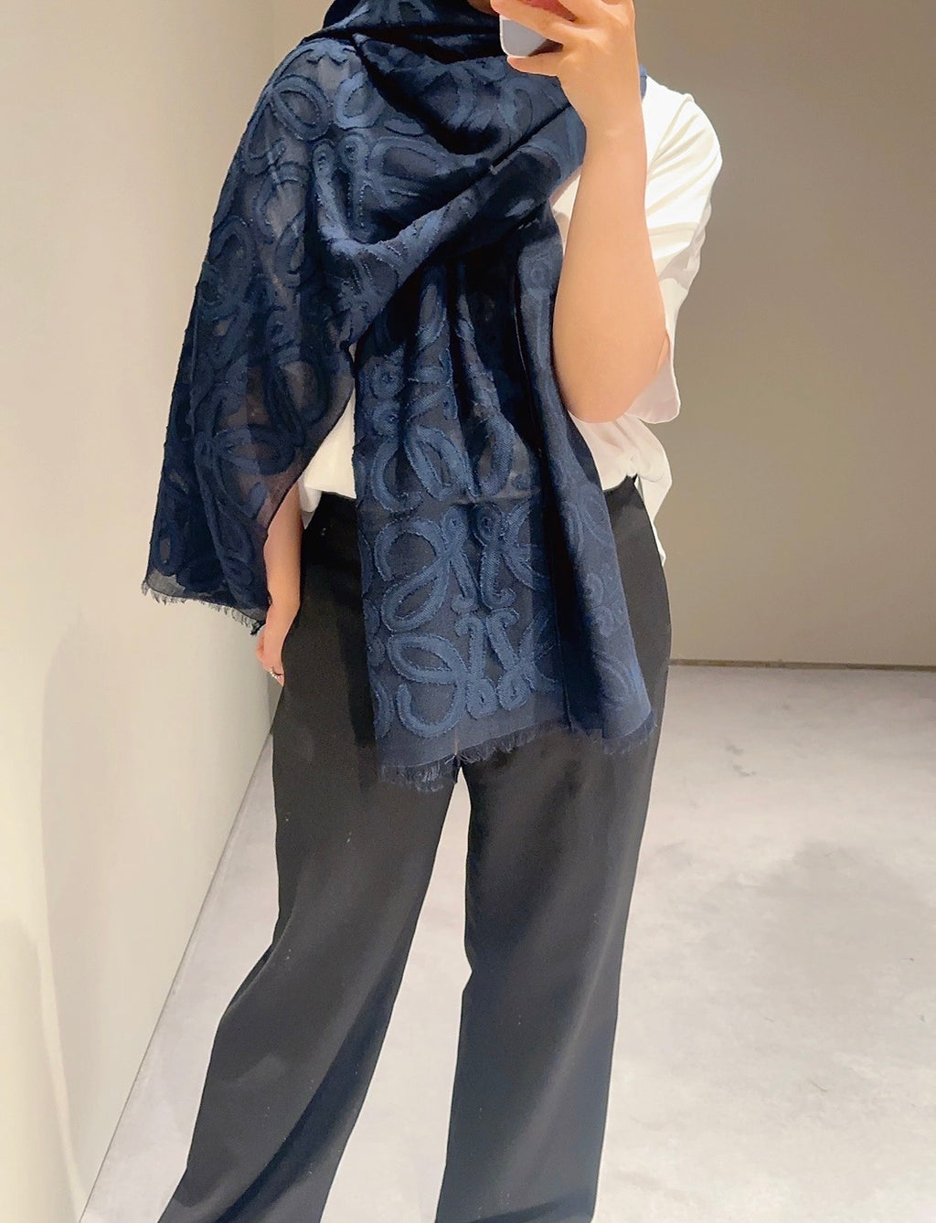 Loewe Scarf in wool, cotton and silk blend