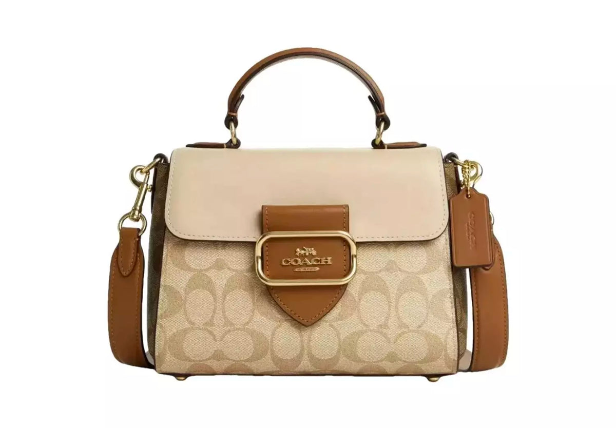 Coach Morgan Top Handle Satchel Bag In Blocked Signature Canvas