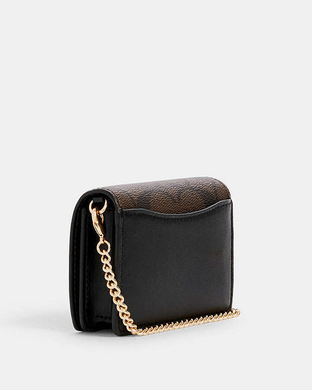 Coach Mini Wallet On A Chain In Signature Canvas coach