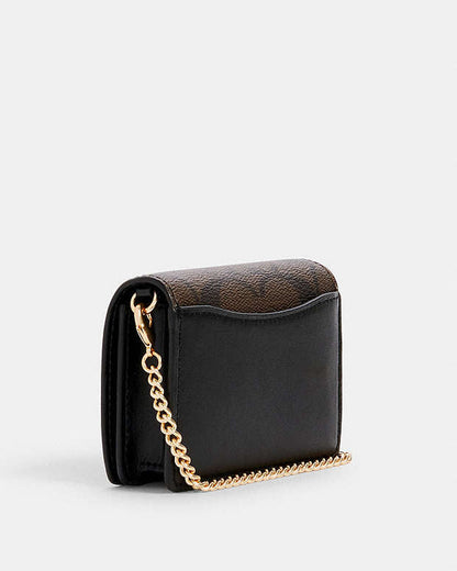 Coach Mini Wallet On A Chain In Signature Canvas coach