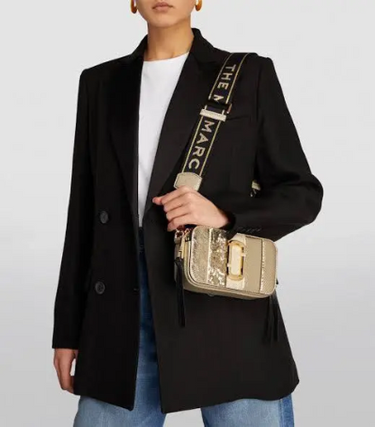 The Marc Jacobs Snapshot Cross-Body Bag Patchwork Metallic Gold
