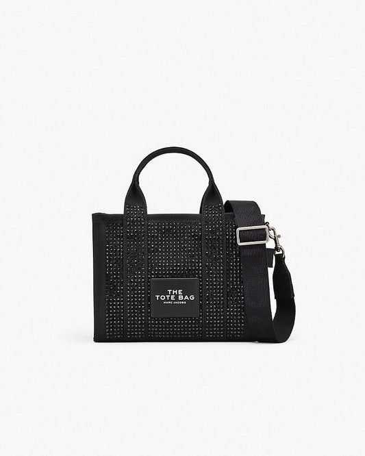 Marc Jacob The Crystal Canvas Small Tote Bag In Black
