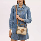 Coach Morgan Top Handle Satchel Bag In Blocked Signature Canvas