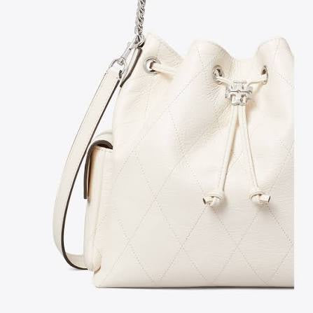 Tory Butch Charlie Quilted Drawstring Shoulder Bag