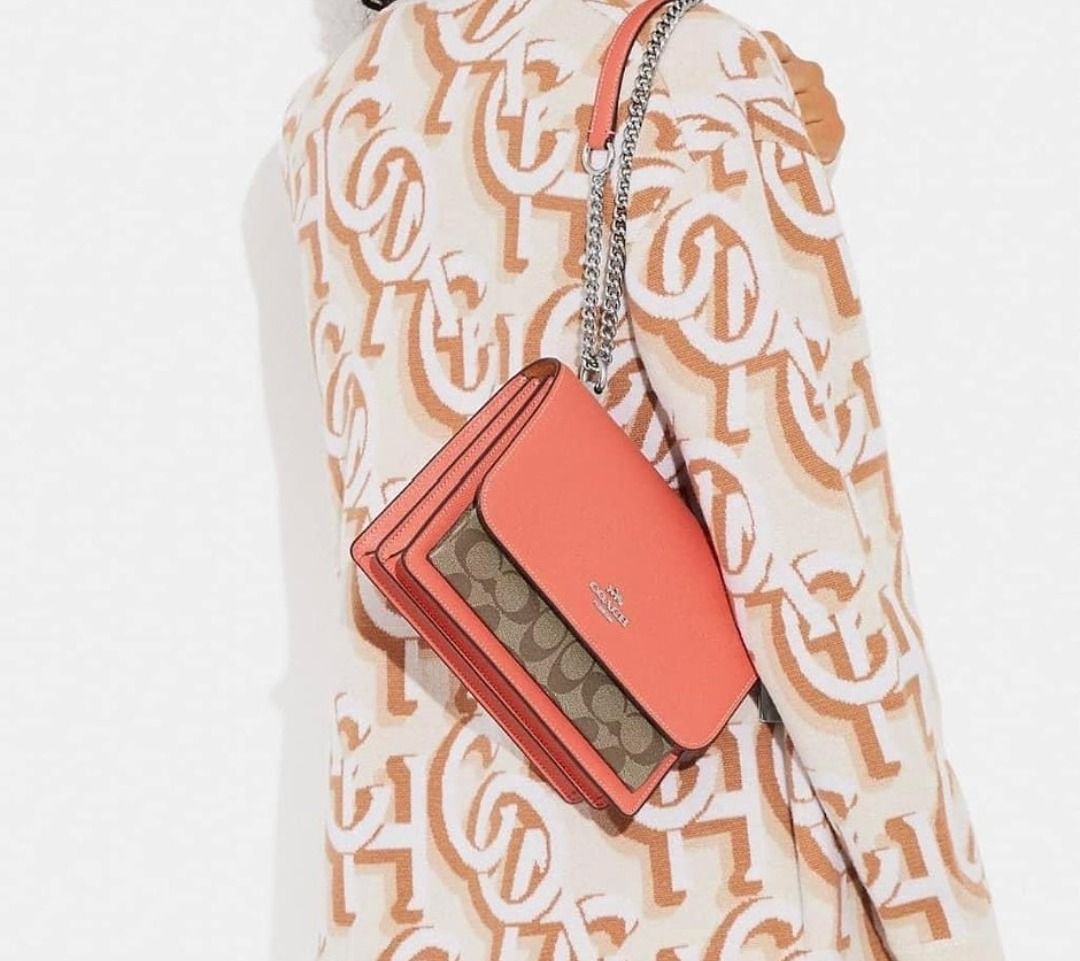 Coach Klare Crossbody In Signature Canvas r Khaki Tangerine