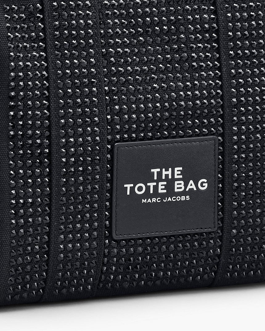 Marc Jacob The Crystal Canvas Small Tote Bag In Black