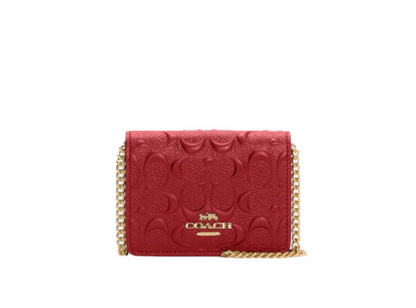 Coach Women's Burgundy and Gold Wallet-purses