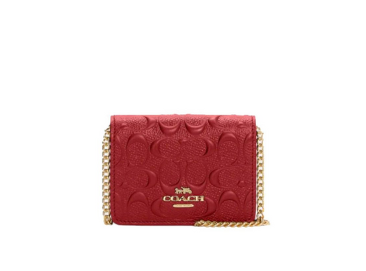 Coach Women's Burgundy and Gold Wallet-purses