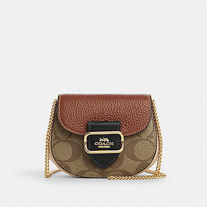 Coach Morgan Mini Card Case On A Chain In Signature Canvas