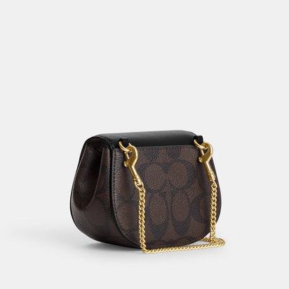 Coach Morgan Mini Card Case On A Chain In Signature Canvas