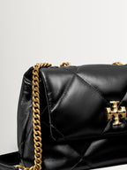 Tory Burch Black Small Kira Diamond Quilt Convertible Shoulder Bag