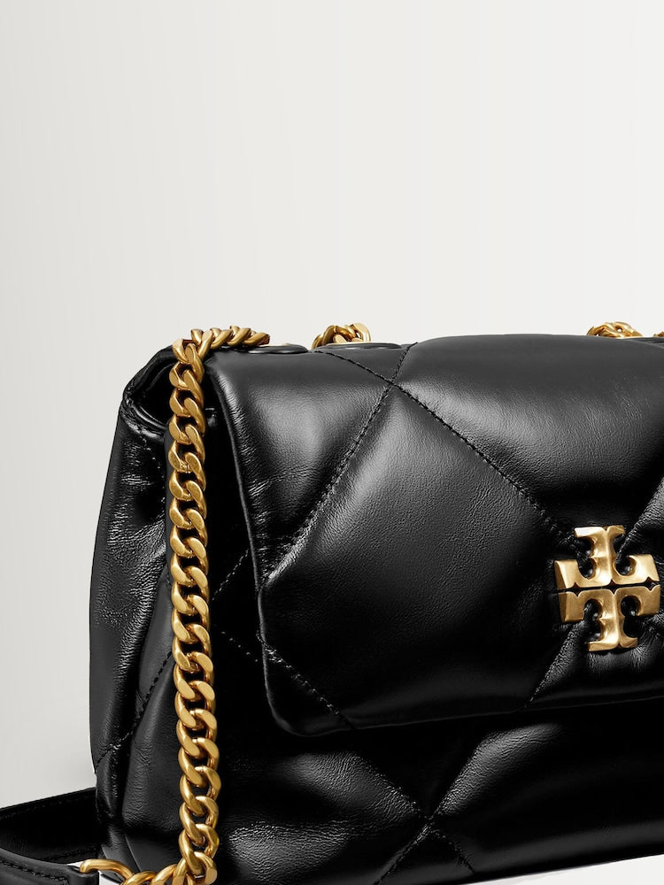 Tory Burch Black Small Kira Diamond Quilt Convertible Shoulder Bag