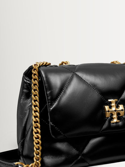 Tory Burch Black Small Kira Diamond Quilt Convertible Shoulder Bag
