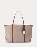 Ralph Lauren Canvas & Leather Large Emerie Tote