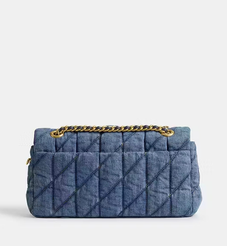 Coach Quilted Tabby Shoulder Bag Denim