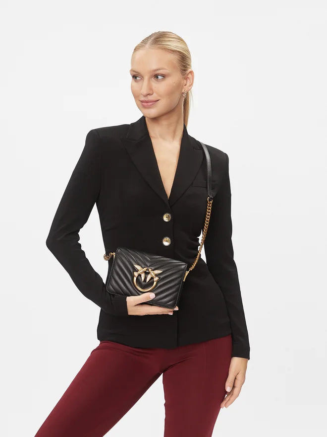 PINKO
Mini Love Click Bag in Chevron Leather