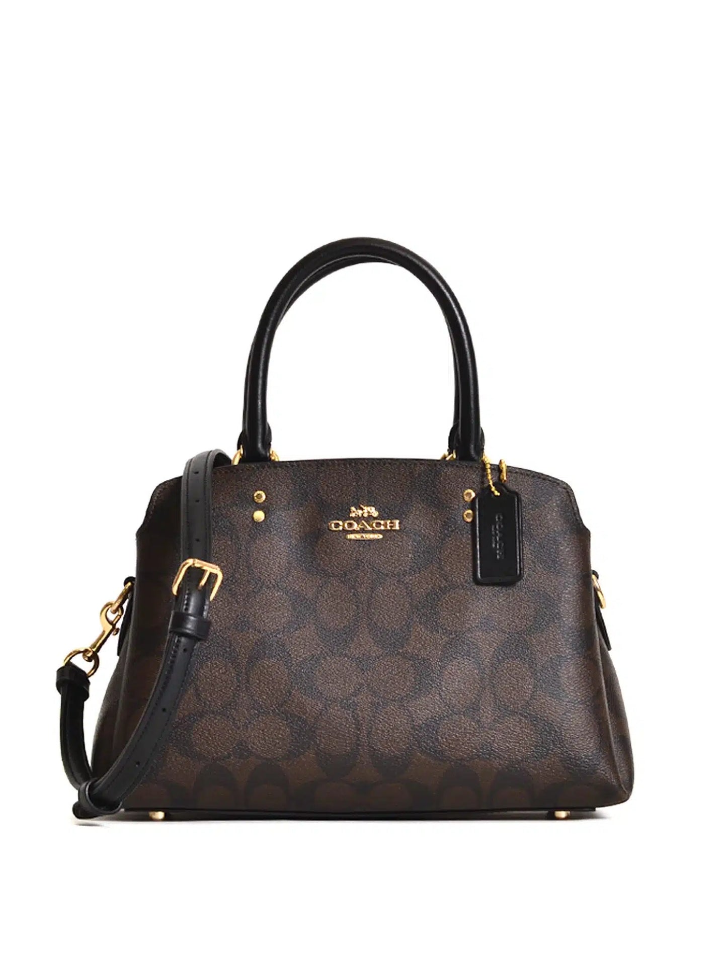 Coach Mini Lillie Carryall Signature Brown Black