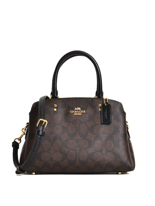 Coach Mini Lillie Carryall Signature Brown Black