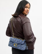 Coach Quilted Tabby Shoulder Bag Denim