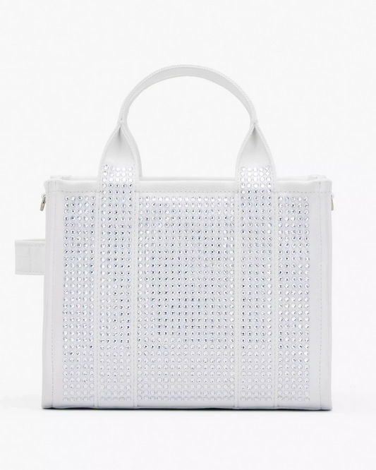 Marc Jacobs The Crystal Canvas Small Tote Bag white crystal