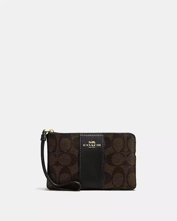 Coach Corner Zip Wristlet