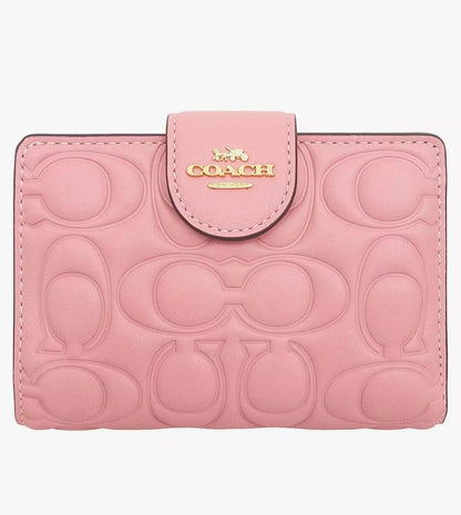 Coach Medium Corner Zip Wallet With Signature Leather