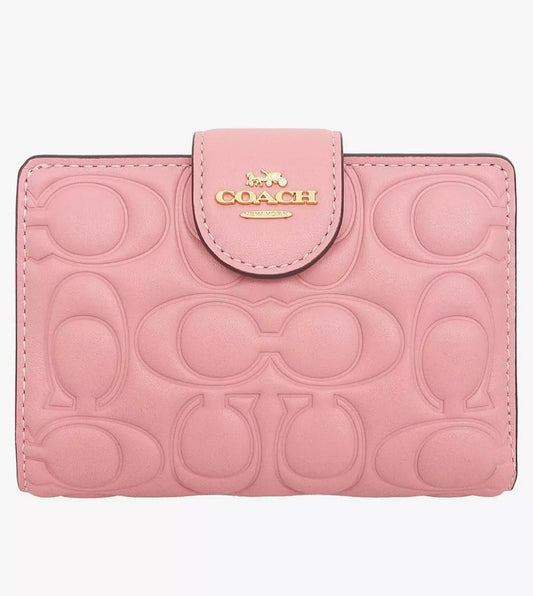 Coach Medium Corner Zip Wallet With Signature Leather