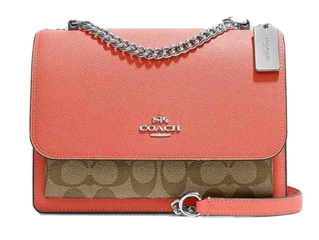 Coach Klare Crossbody In Signature Canvas r Khaki Tangerine