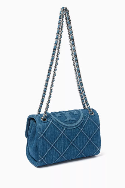 Tory Burch- Small Fleming Convertible Shoulder Bag in Denim