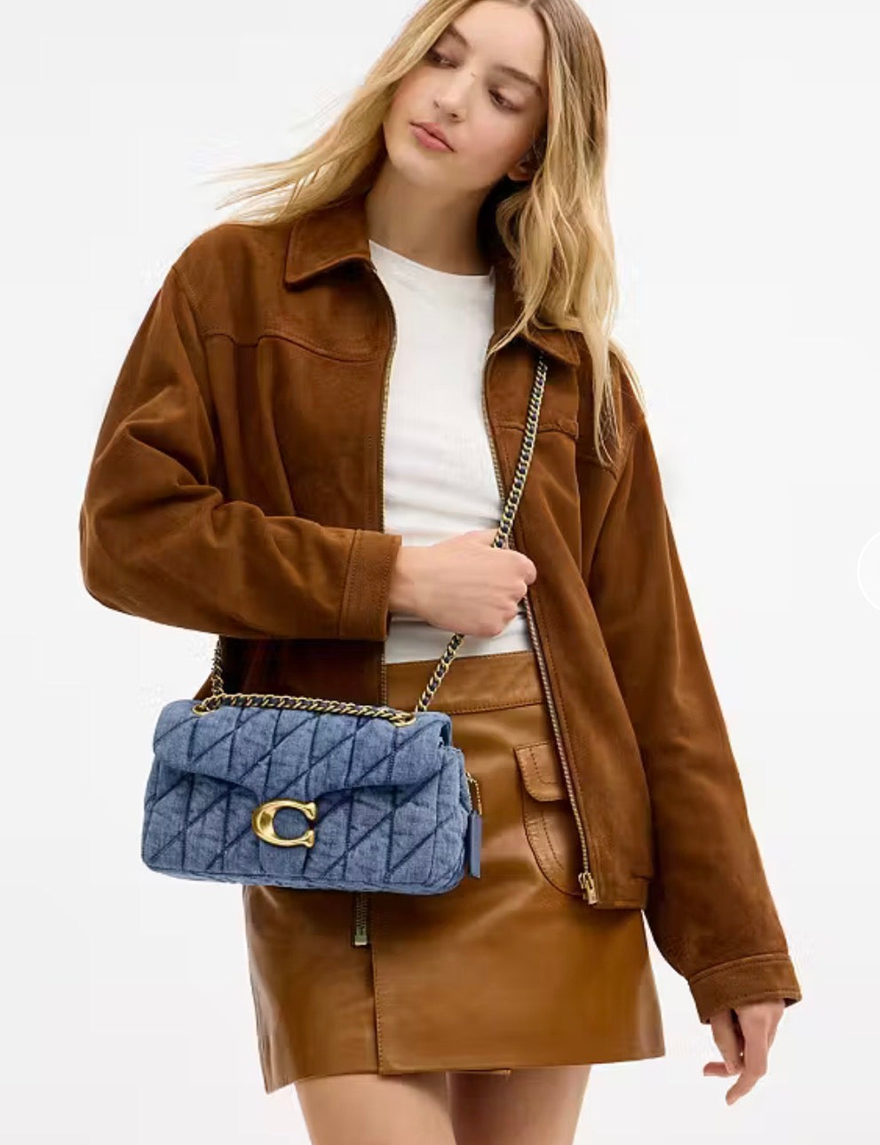 Coach Quilted Tabby Shoulder Bag Denim
