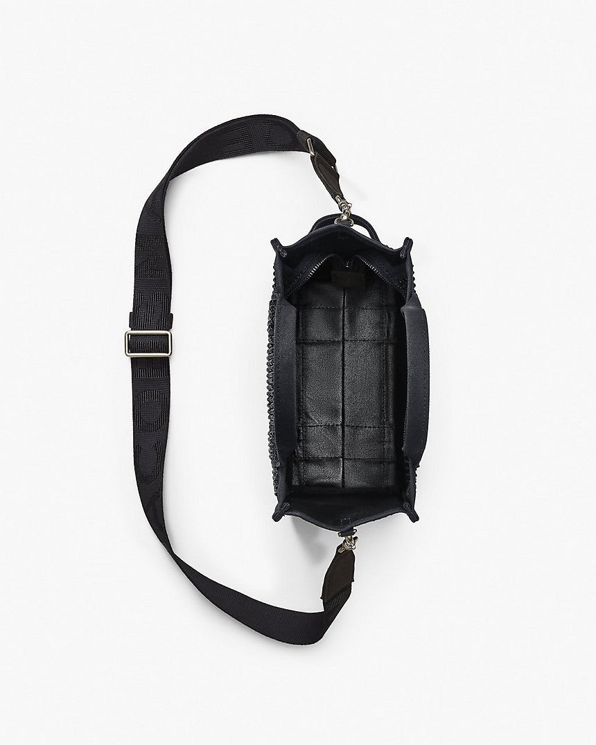 Marc Jacob The Crystal Canvas Small Tote Bag In Black