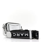 MARC JACOBS
Metallic Sequin Snake Embossed Calfskin Stripe Snapshot Camera Bag Silver