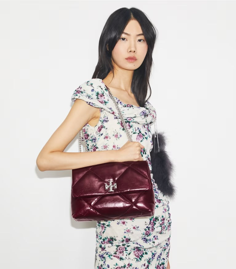 Tory Burch Kira Diamond Quilt Distressed Shoulder Bag