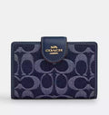 Coach Medium Corner Zip Wallet In Signature Denim