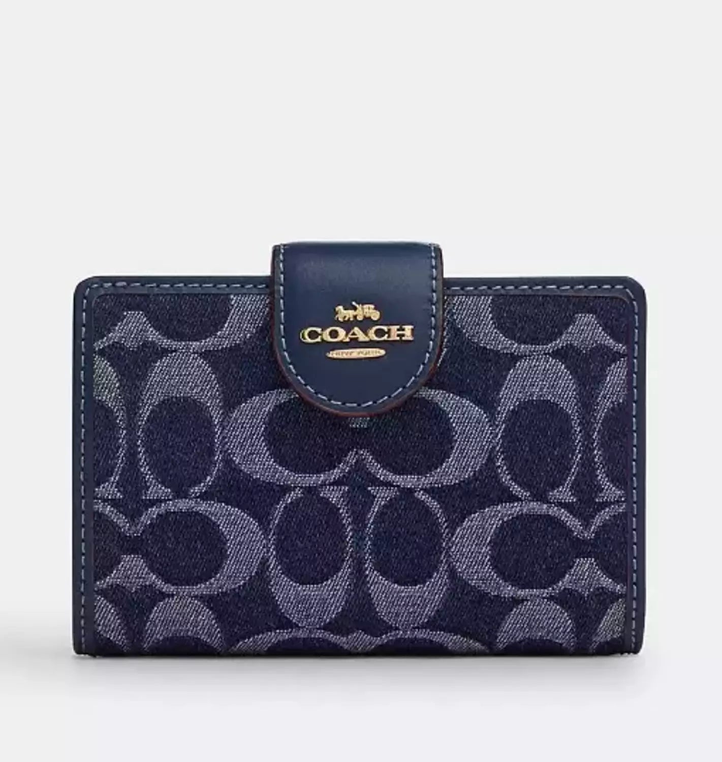 Coach Medium Corner Zip Wallet In Signature Denim