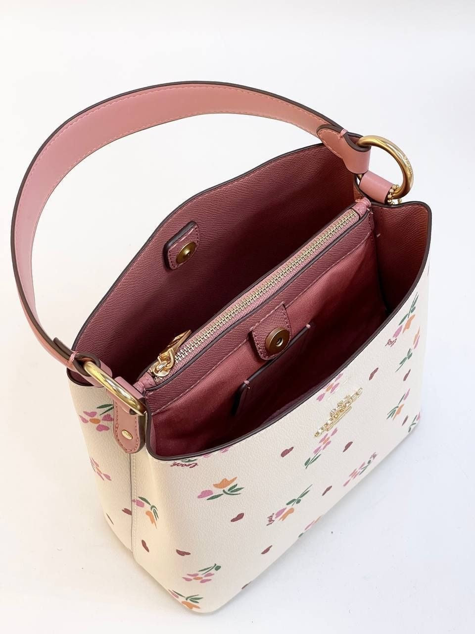 Coach Small Town Bucket Bag With Heart Petal Print