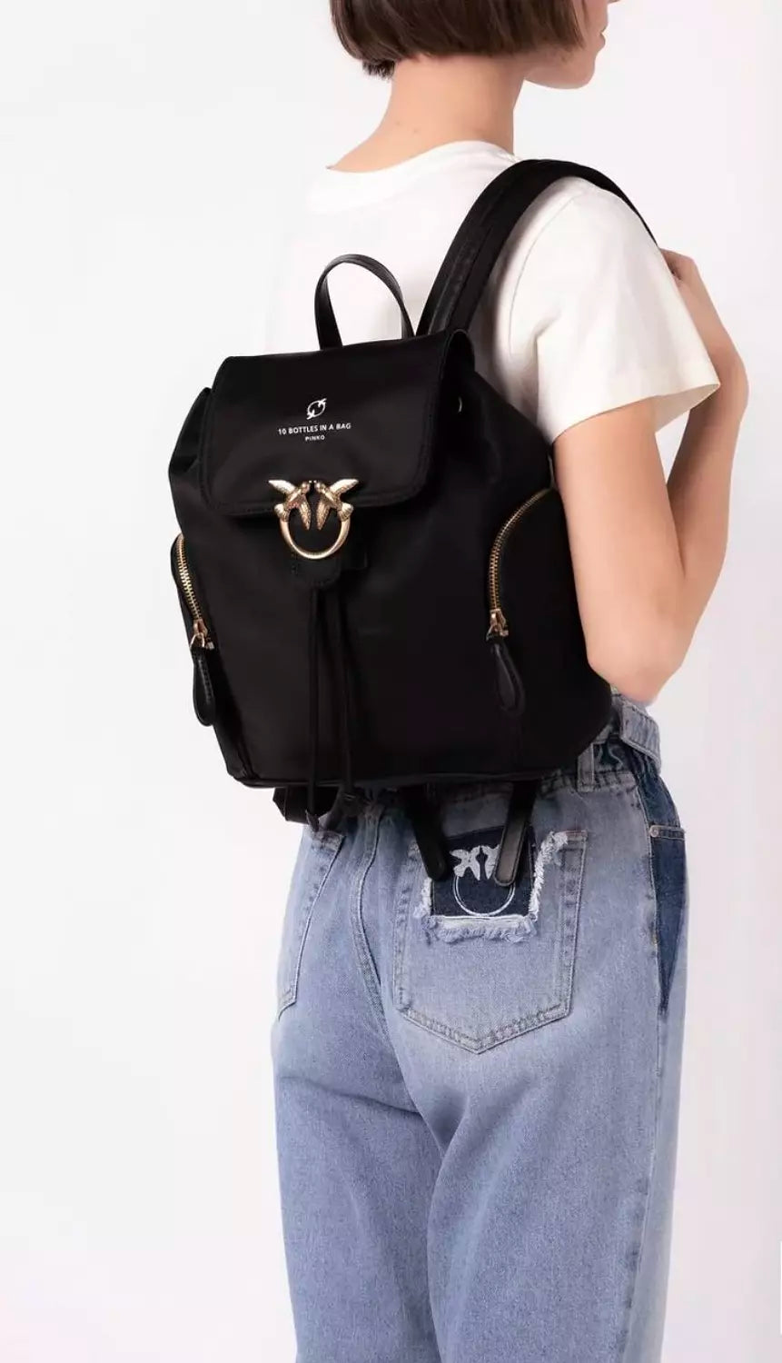 Pinko Recycled Backpack LIMO Black Block