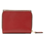 Coach Small Trifold Wallet In Signature Canvas Brown Red