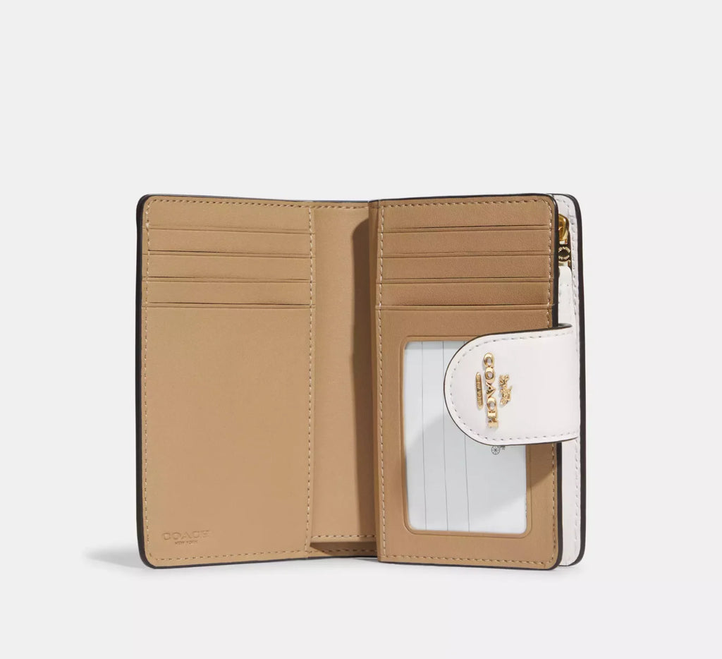 Coach Medium Corner Zip Wallet In Signature Canvas With Mystical Floral Print
