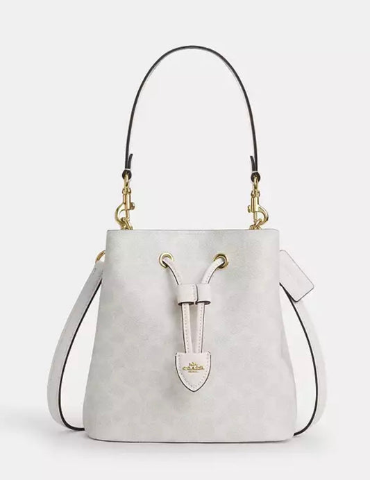 Coach Rowan Bucket Bag In Signature Canvas Chalk White