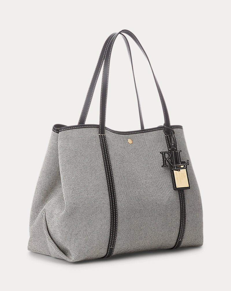 Ralph Lauren Canvas & Leather Large Emerie Tote