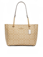 Coach Marlie Tote In Signature Canvas Light Khaki