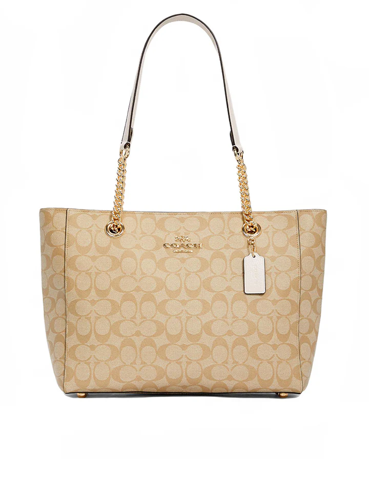 Coach Marlie Tote In Signature Canvas Light Khaki
