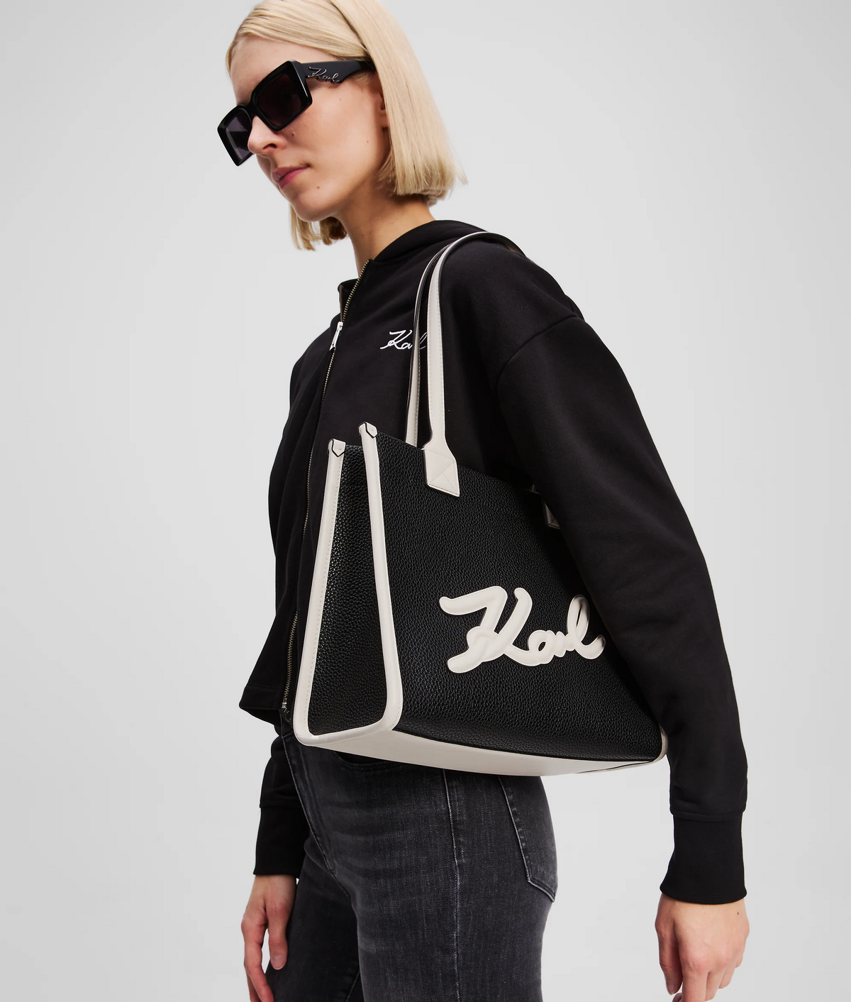 Karl Lagerfeld K/Skuare grainy medium tote bag