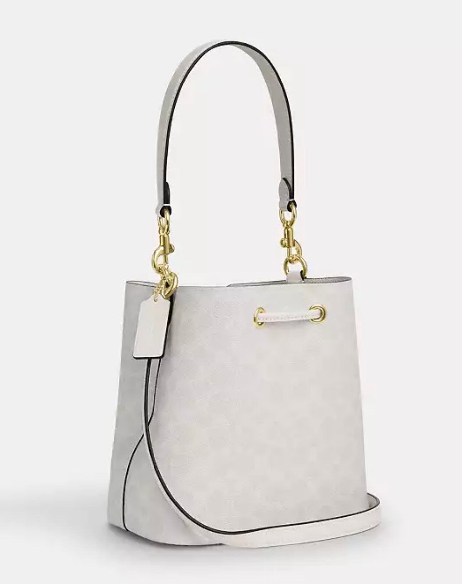 Coach Rowan Bucket Bag In Signature Canvas Chalk White