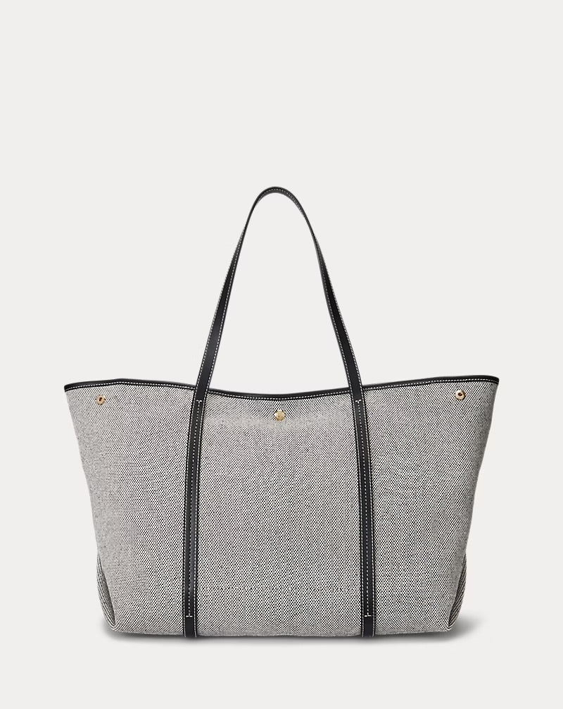 Ralph Lauren Canvas & Leather Large Emerie Tote